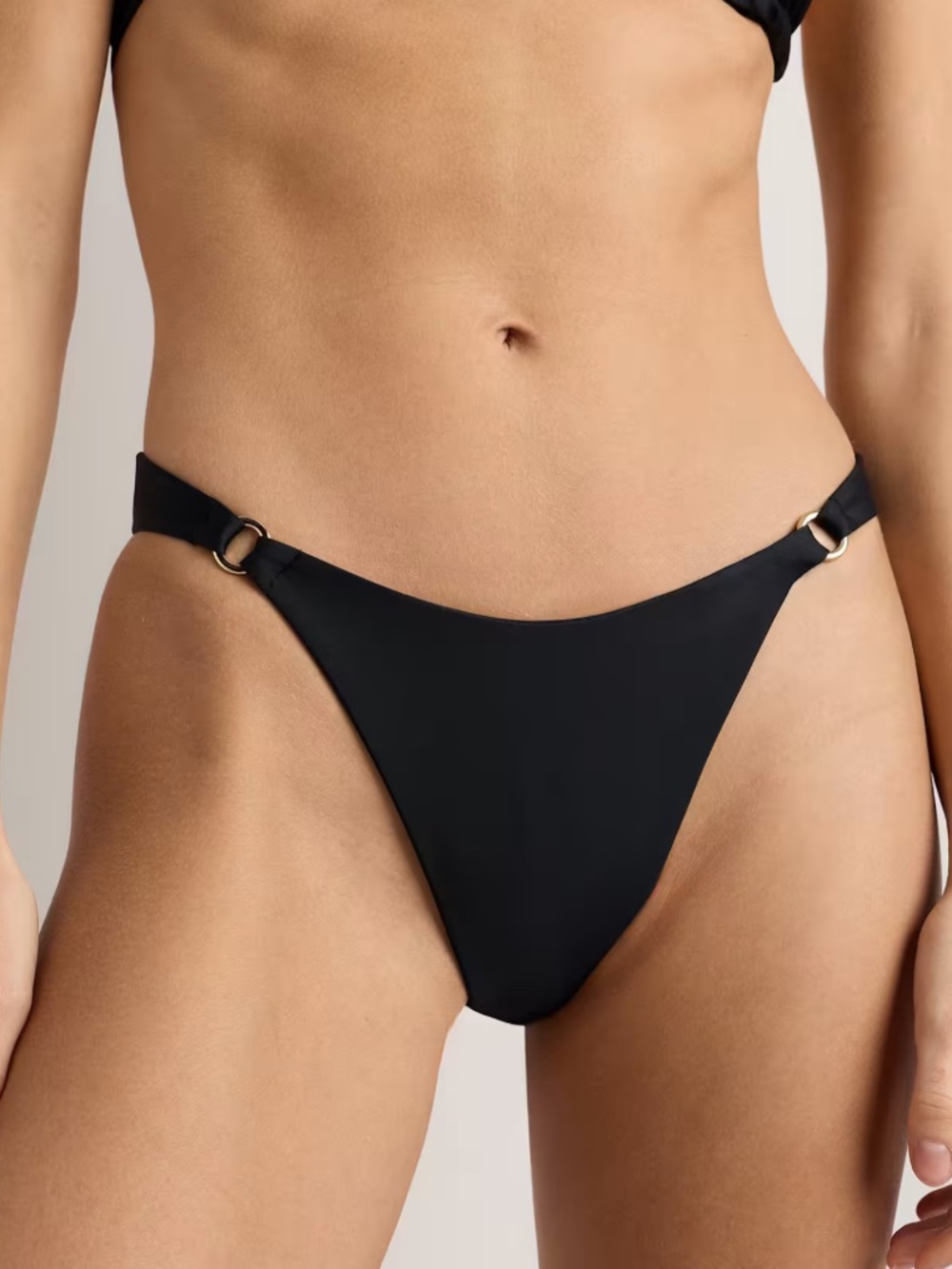 NWT Quince Italian High-Leg Ring Bikini Bottom S